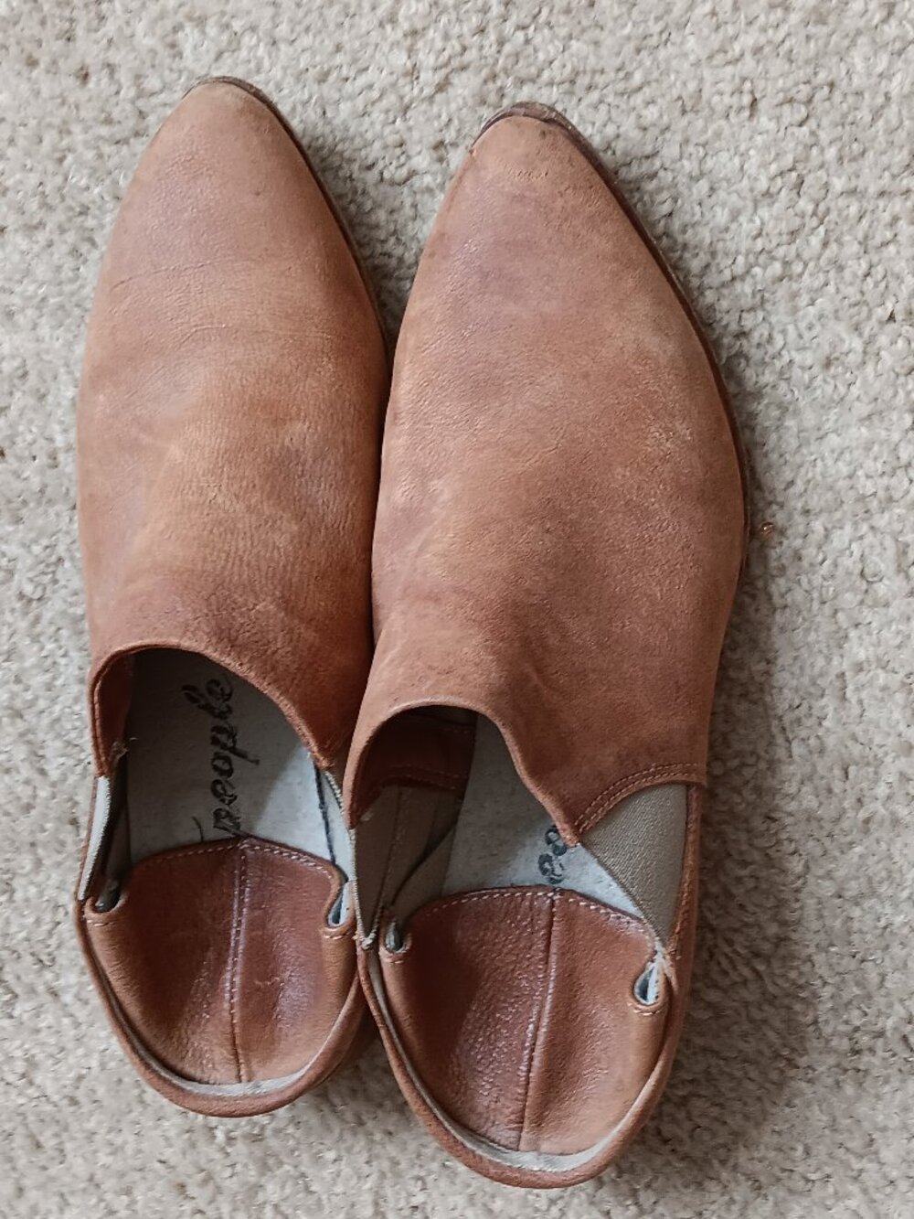 Free People tan leather mules